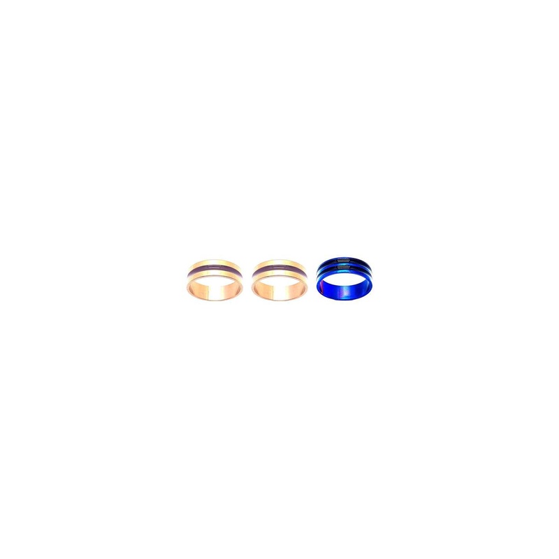 Dynamic Retail Global Set of 3 Rings for Men & Women, Gold-Blue Alloy Ring ()