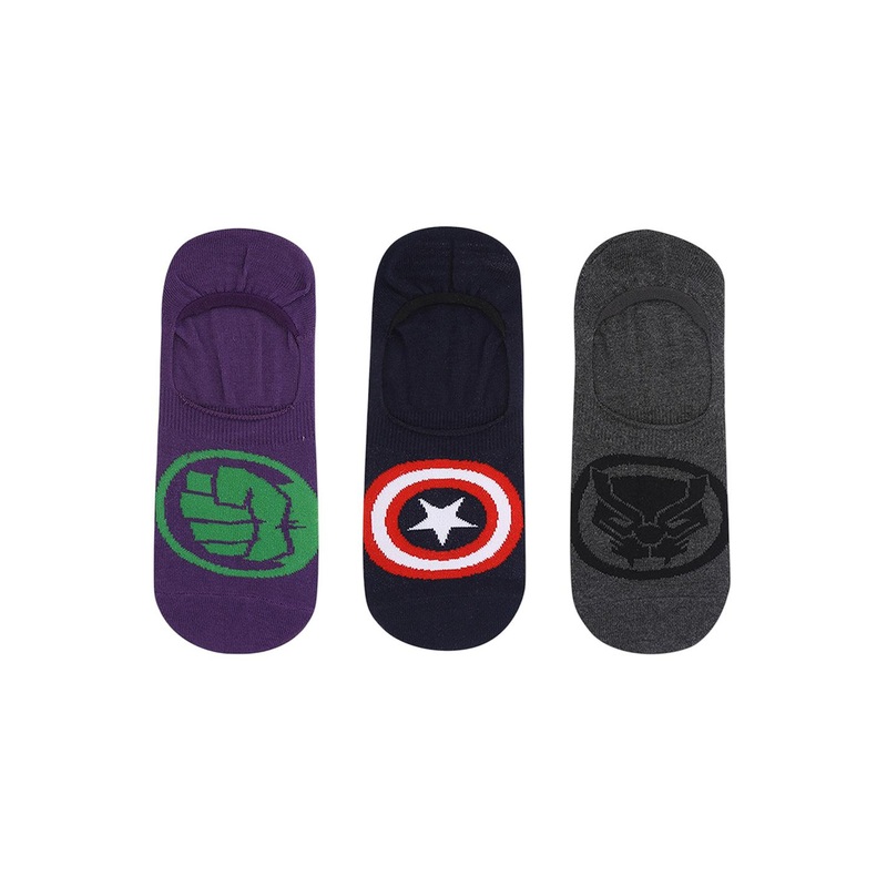Balenzia x Marvel Men Pack Of 3 Captain America & Hulk Patterned Shoe Liners