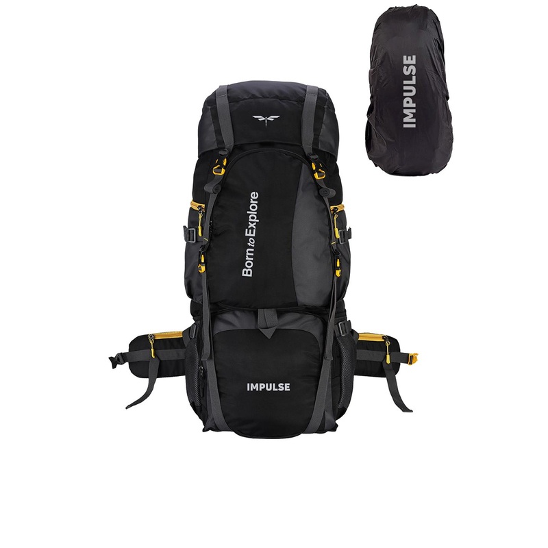 Impulse Black & Grey Colourblocked Waterproof Rucksack 80 L