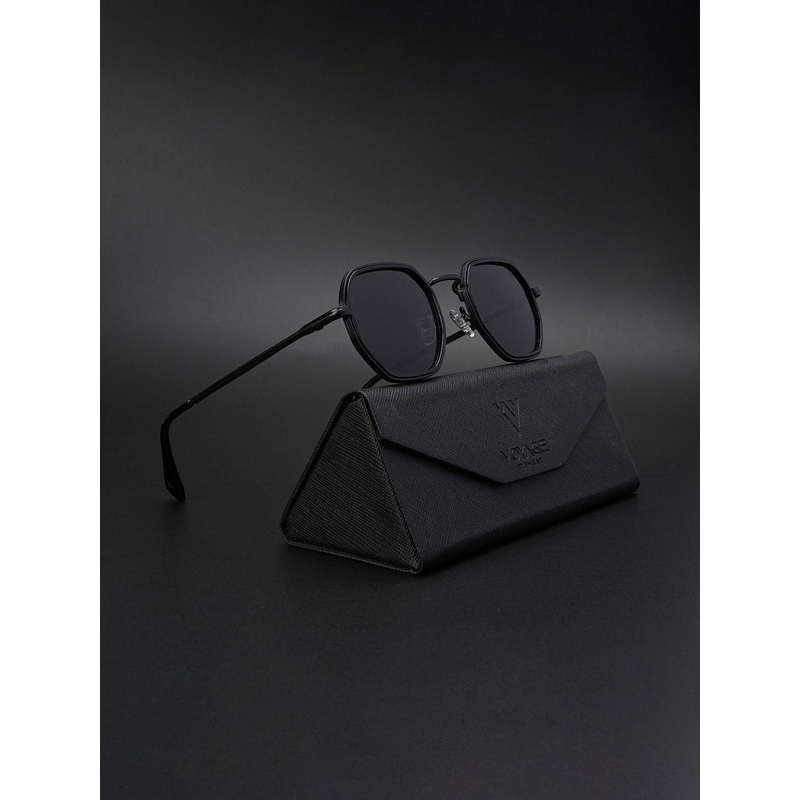 Voyage Adults Square Sunglasses with Polarised and UV Protected Lens 3410PMG5851-Black