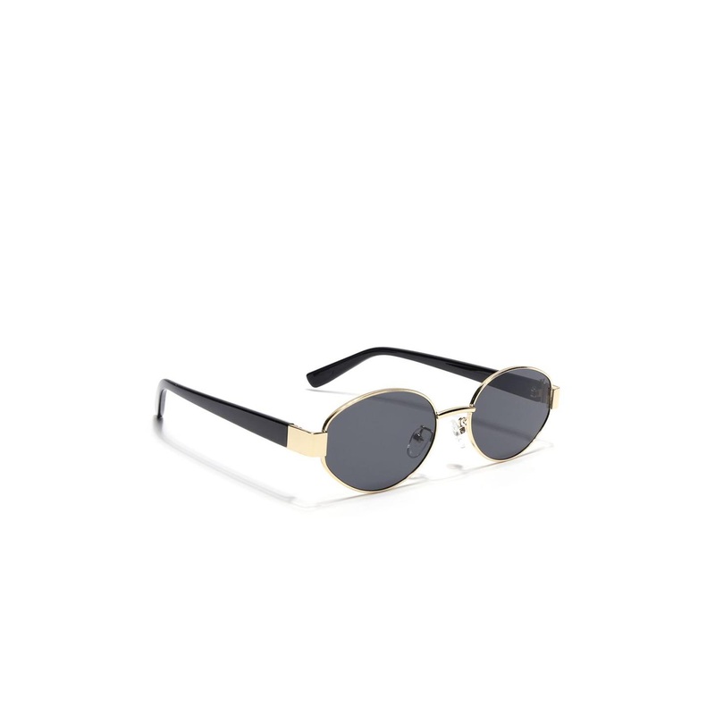 Voyage Oval Sunglasses for Men & Women Black Lens Golden Frame 9585MG6894Z