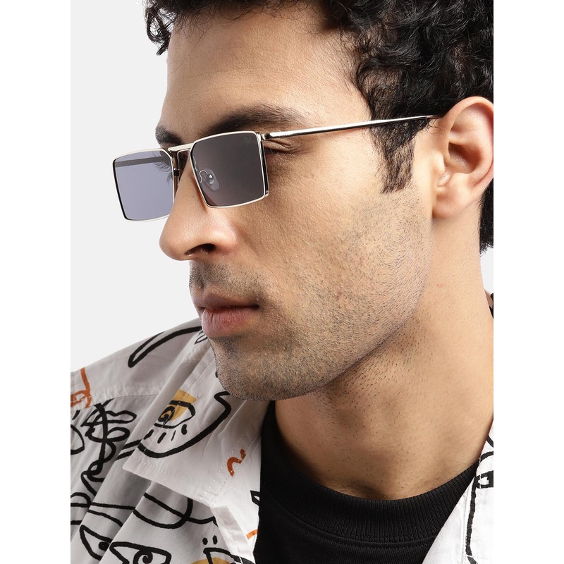 Voyage Unisex Grey Square Sunglasses