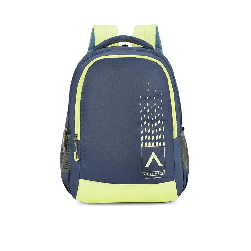 Aristocrat Unisex Navy Blue & Yellow Backpack