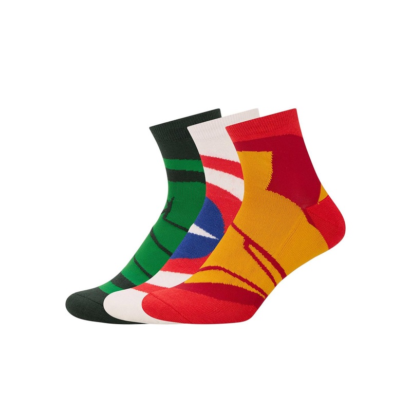 Balenzia x Marvel Men Pack Of 3 Captain America & Hulk Patterned Above Ankle-Length Socks