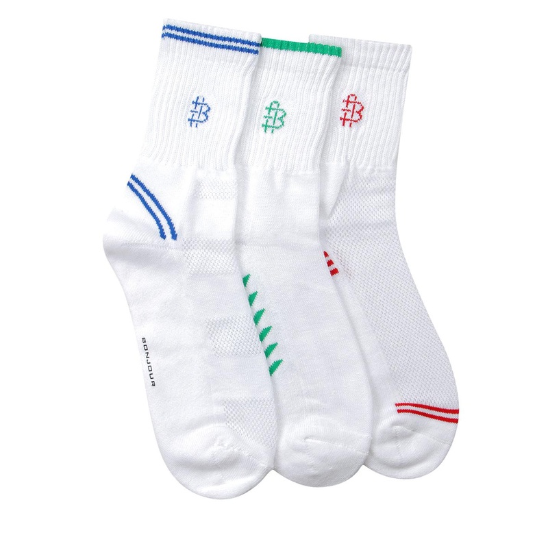 Bonjour Men Set of 3 White Calf-Length Socks