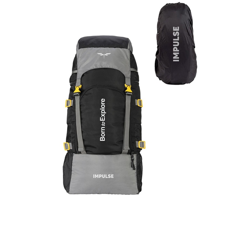 Impulse Unisex Black & Grey Colourblocked Rucksack