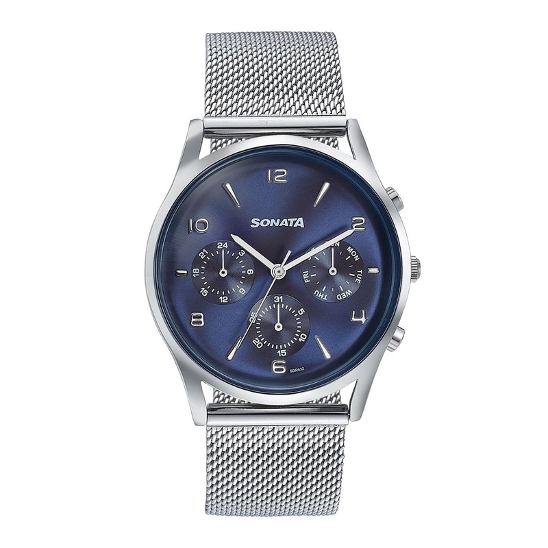 Sonata Wedding Edit Men Dial & Stainless Steel Straps Analogue Watch 77140SM02