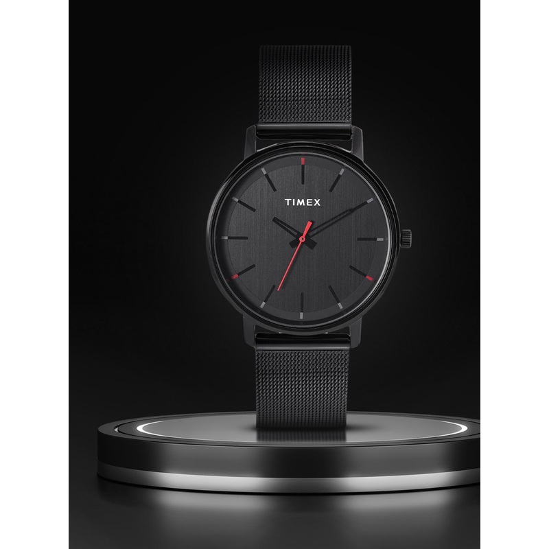 Timex Men Black Brass Dial & Black Bracelet Style Straps Analogue Watch TWTG80SMU12