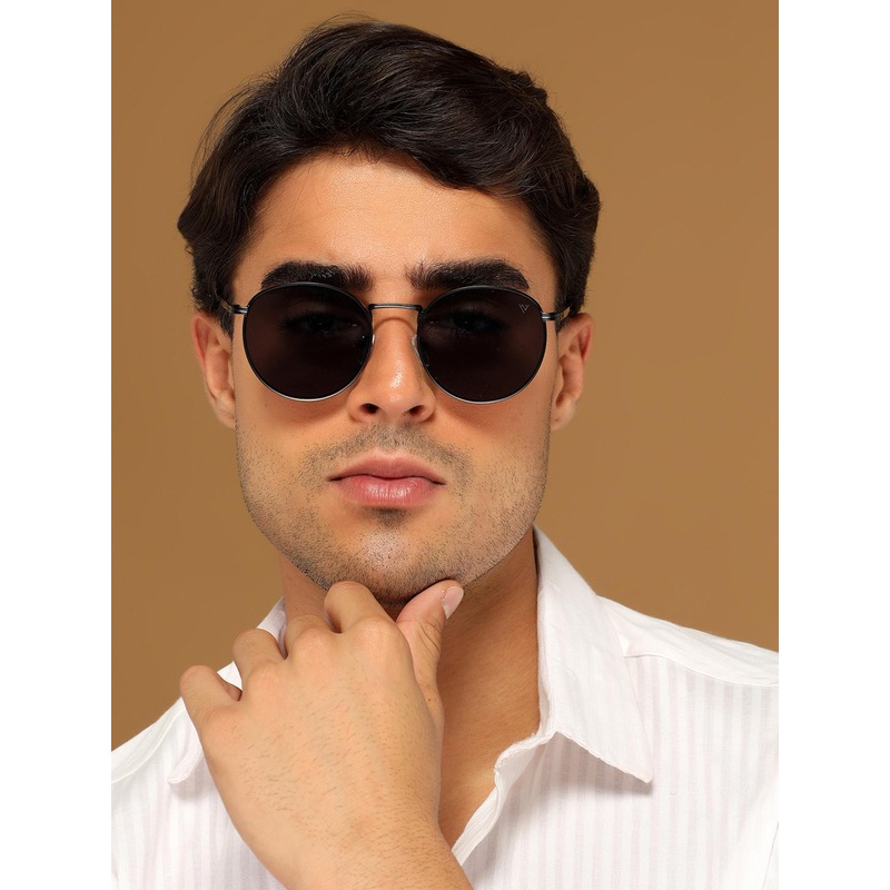 Voyage Unisex Black Lens & Black Round Sunglasses 1915MG3625