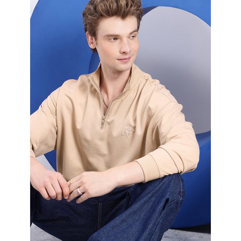 Aeropostale Mock Collar Relaxed Fit Pullover Sweatshirt