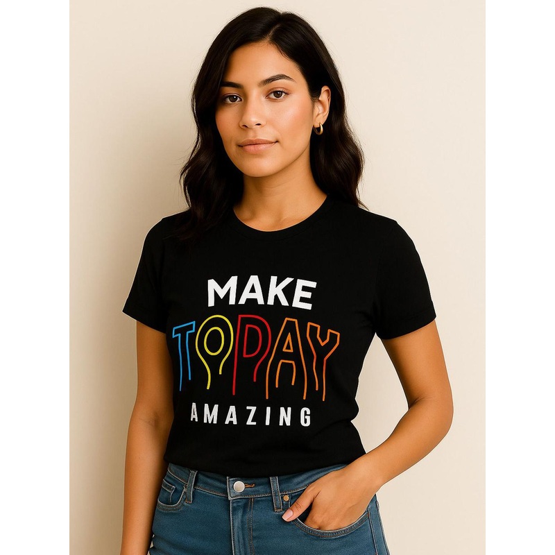 Anikmart Unisex Dri-FIT Typography Printed Round Neck Cotton T-shirt