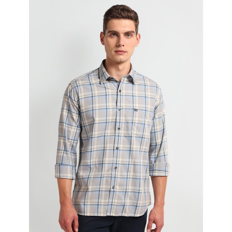 Arrow Sport Slim Fit Tartan Checks Opaque Cotton Casual Shirt