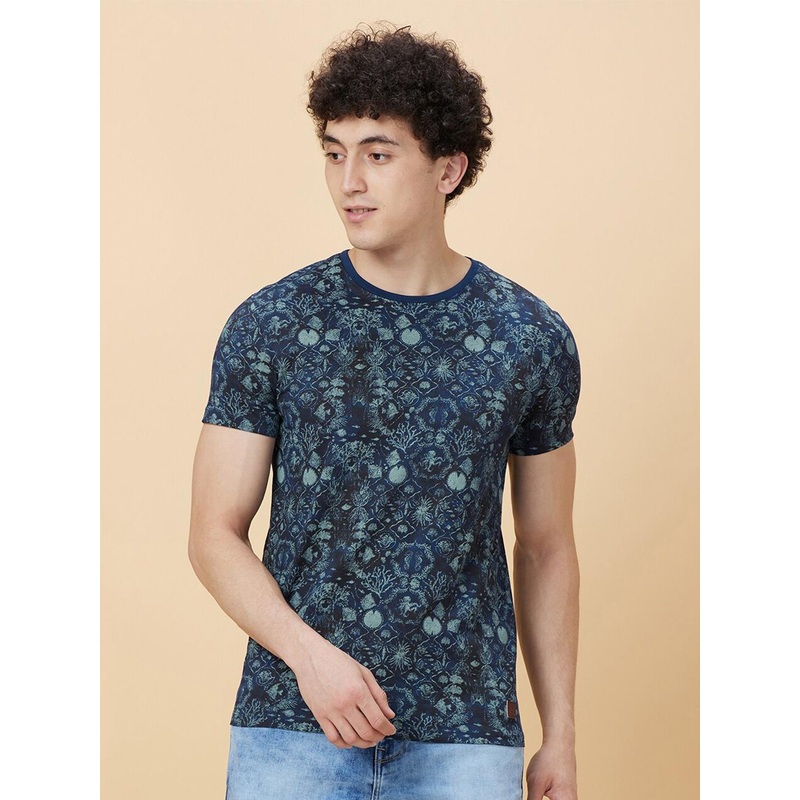 Being Human Abstract Printed Round Neck Casual T-shirt