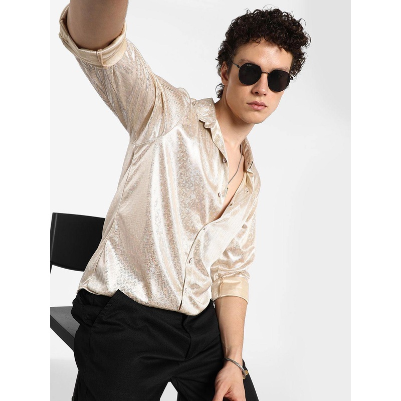 Campus Sutra Men Chevron Party Shirt