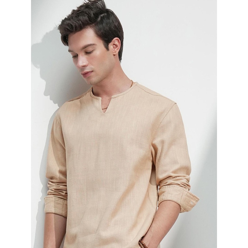 HIGHLANDER Men Comfort Relaxed Fit Textured Cotton Casual Shirt