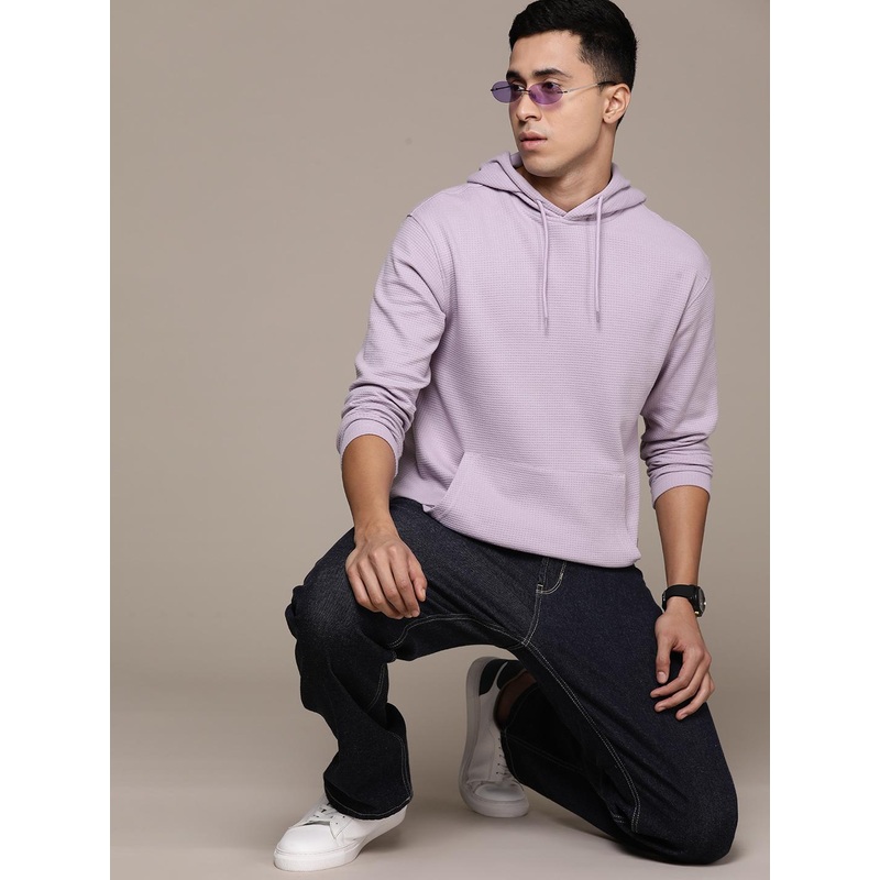 The Roadster Lifestyle Co. Textured Hooded Relaxed T-shirt
