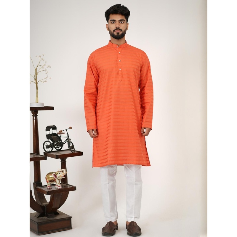 Aadi Shuddh Men Orange Kurtas