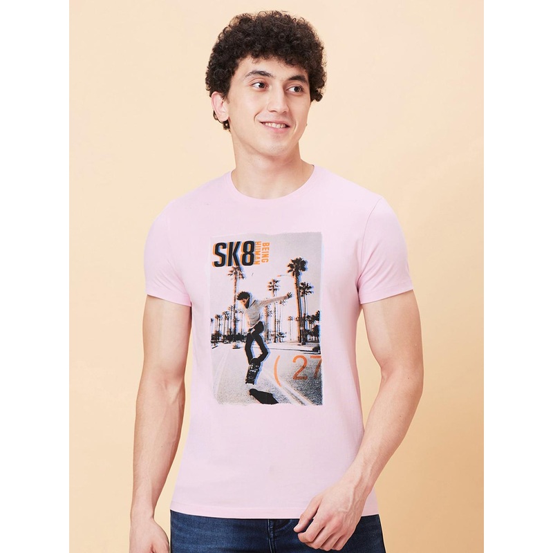 Being Human Graphic Printed Round Neck Casual T-shirt