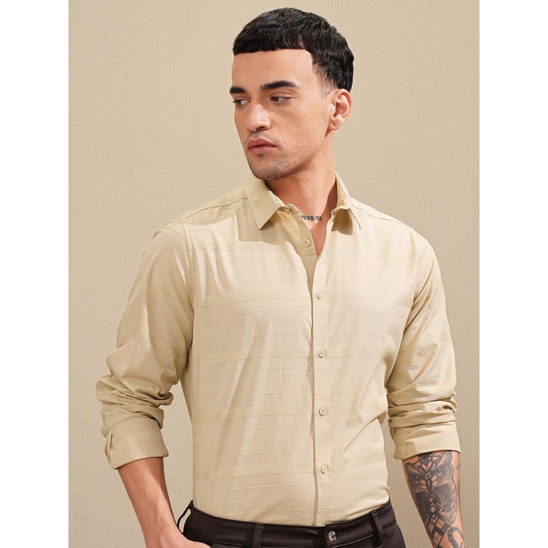 HIGHLANDER Men Horizontal Striped Pattered Shirt