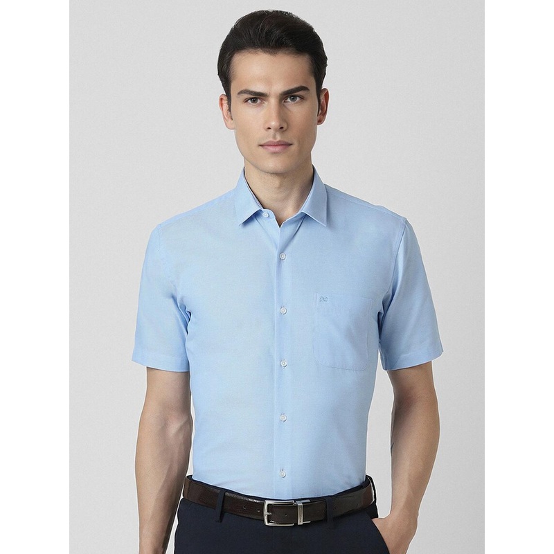 Peter England Spread Collar Short Sleeves Cotton Formal Shirt