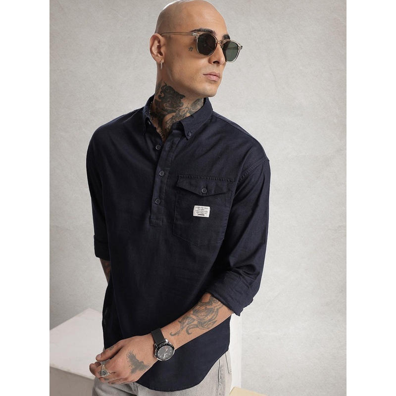 WROGN Pure Cotton Oversized Casual Shirt