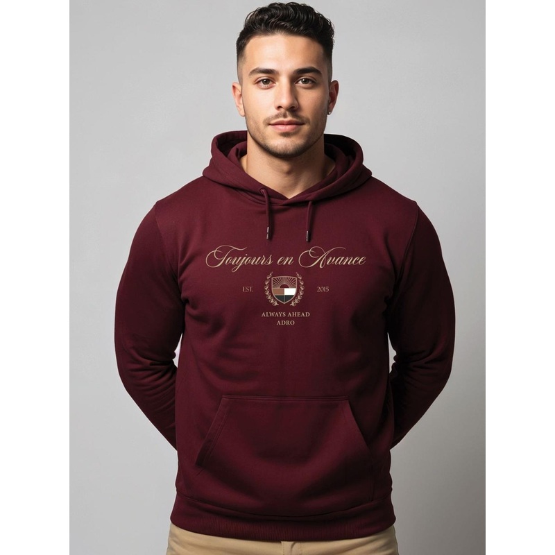 Adro Toujours en Avance 320 GSM Fleece Printed Graphic Hoodie