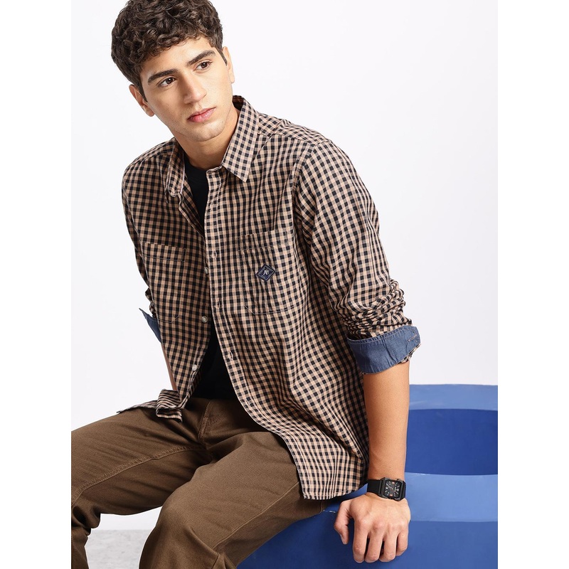 Aeropostale Gingham Checks Pure Cotton Casual Shirt