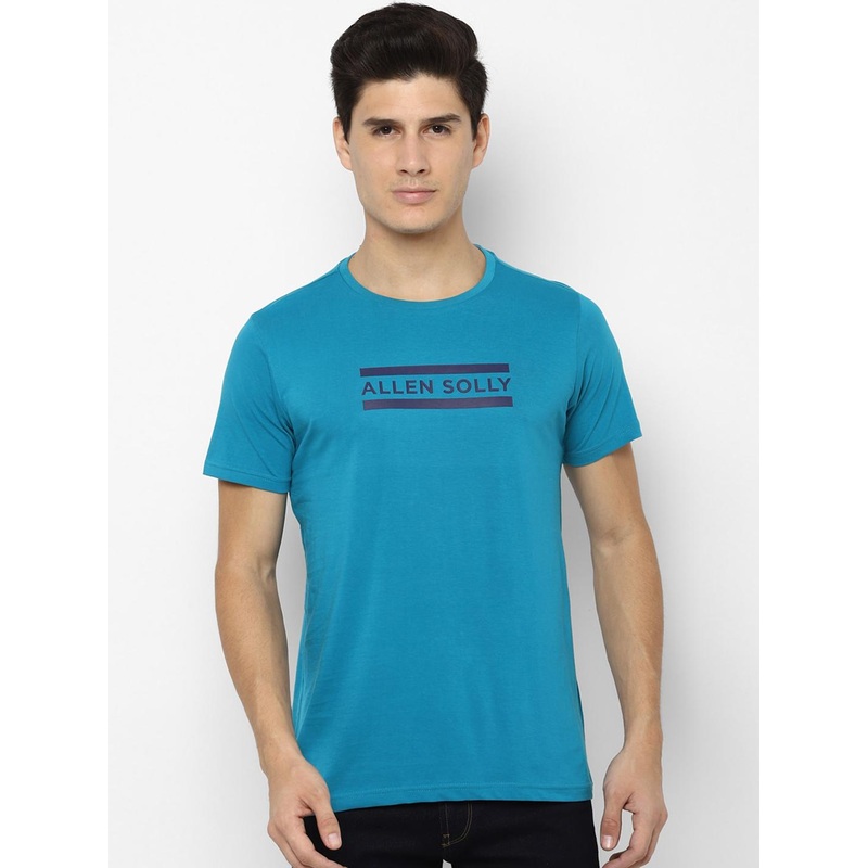 Allen Solly Men Blue Printed Round Neck T-shirt