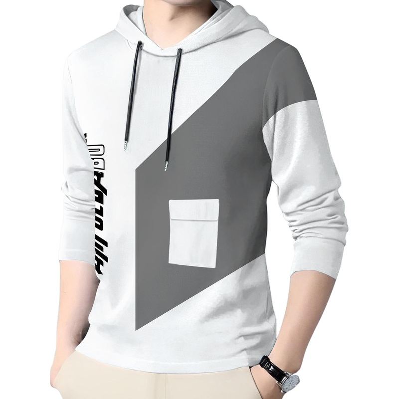 AUSK Typography Printed Long Sleeves Hooded Tshirt