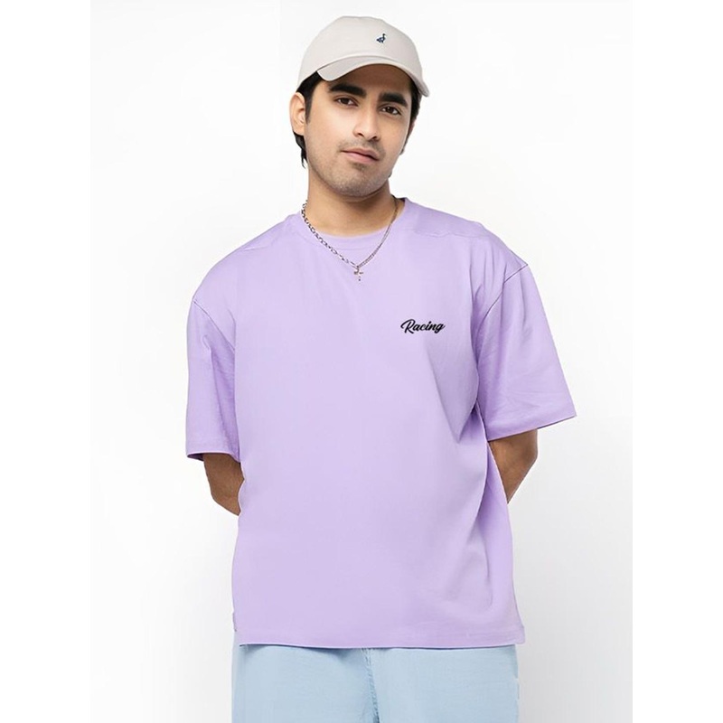 BDSQUARE Men Maclarane Car Back Printed Oversized Cotton T-shirt