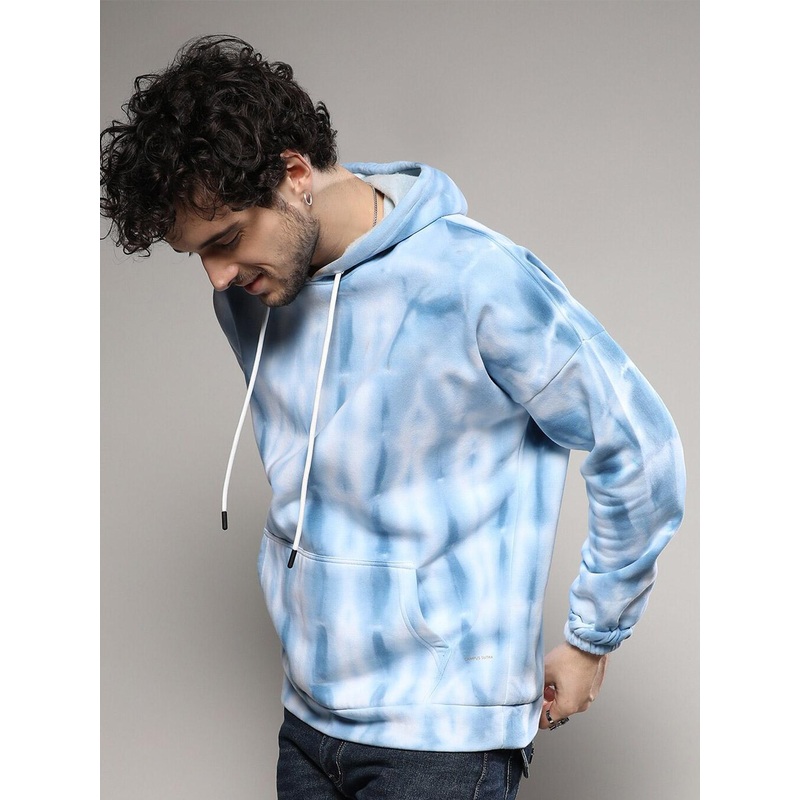 Campus Sutra Tie & Dye Hooded Cotton Sweatshirt