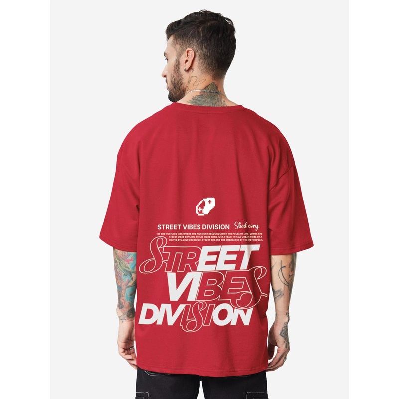 Crazymonk Men Typography Printed Round Neck Cotton Oversized T-shirt