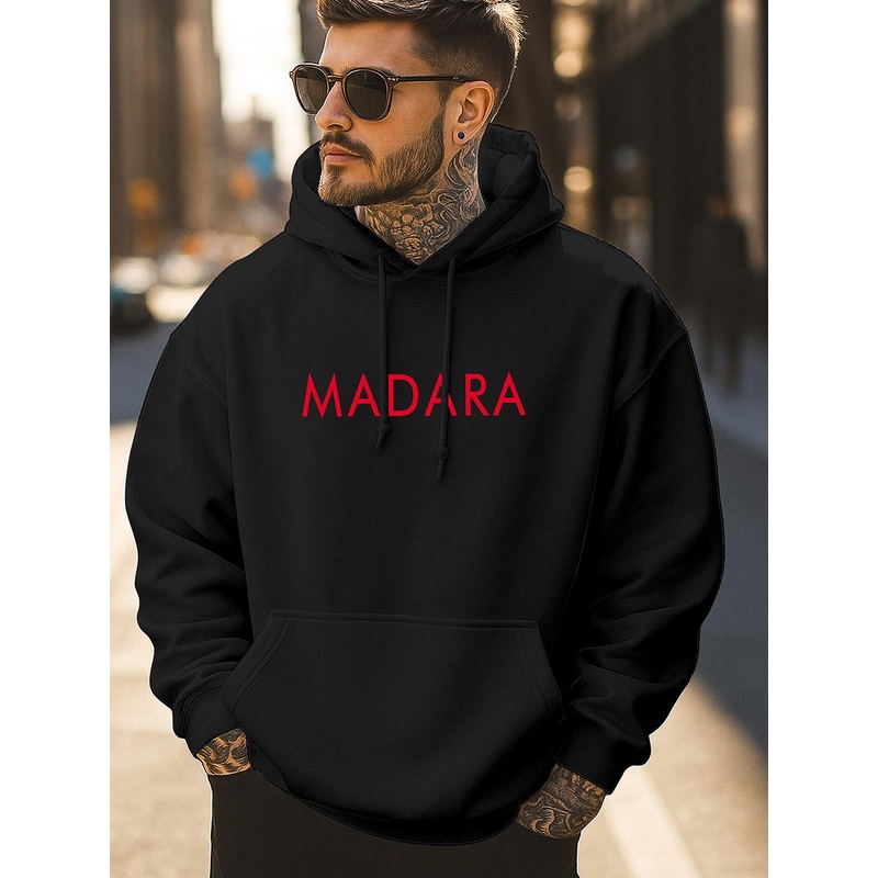 Triptee Men Madara Uchiha Anime Printed Hooded Pullover Sweatshirt
