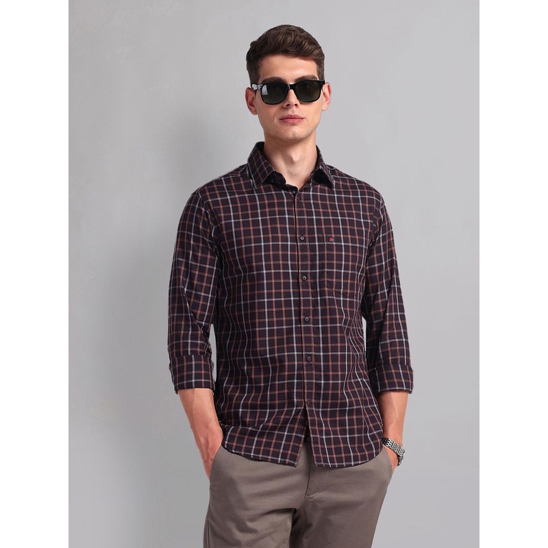 AD By Arvind Men Slim Fit Checked Casual Shirt