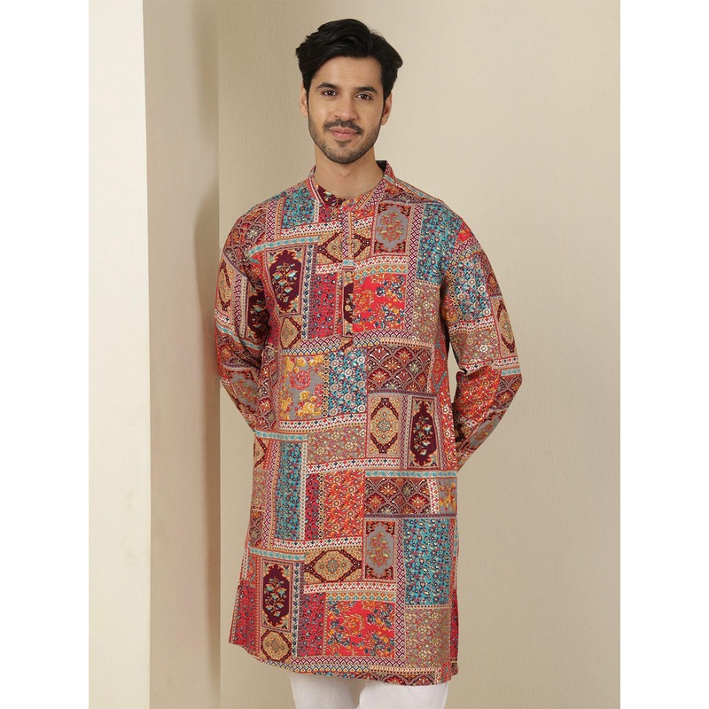 Anouk Men Ethnic Motifs Printed Festive Straight Kurtas