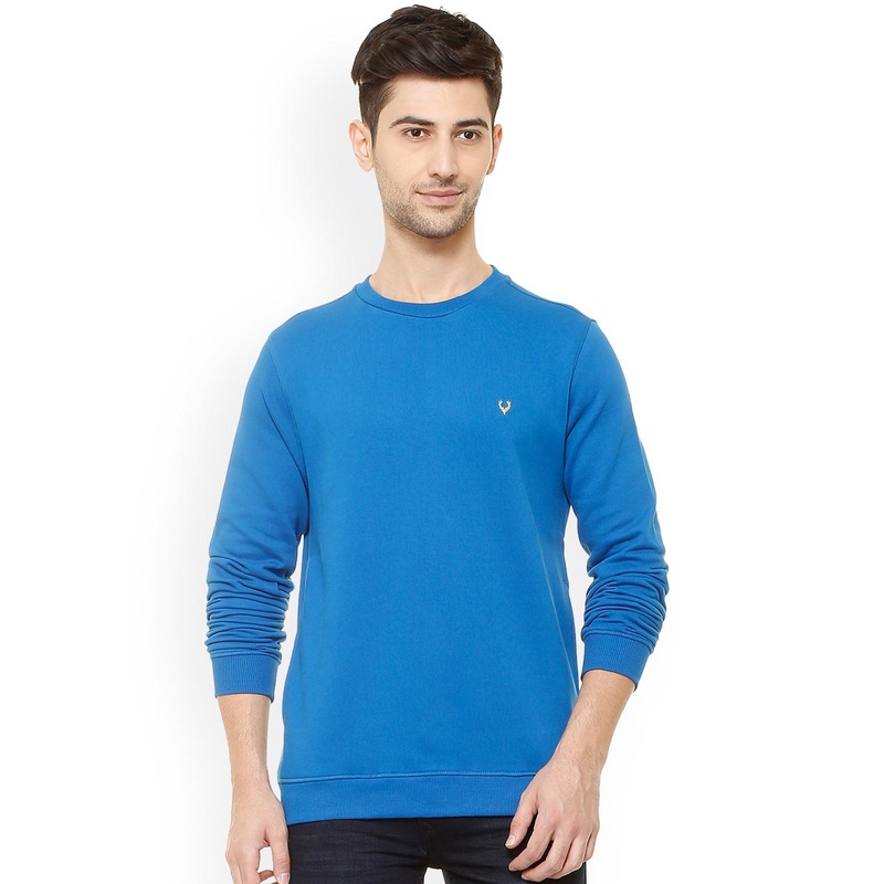 Allen Solly Men Blue Solid Sweatshirt