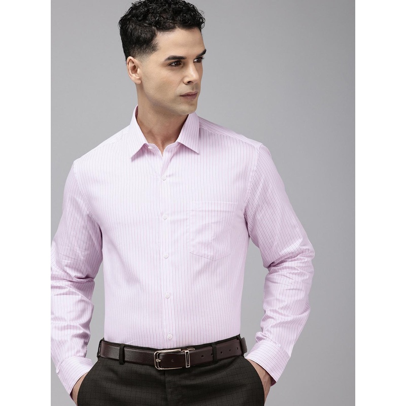 Arrow Manhattan Slim Fit Striped Pure Cotton Formal Shirt