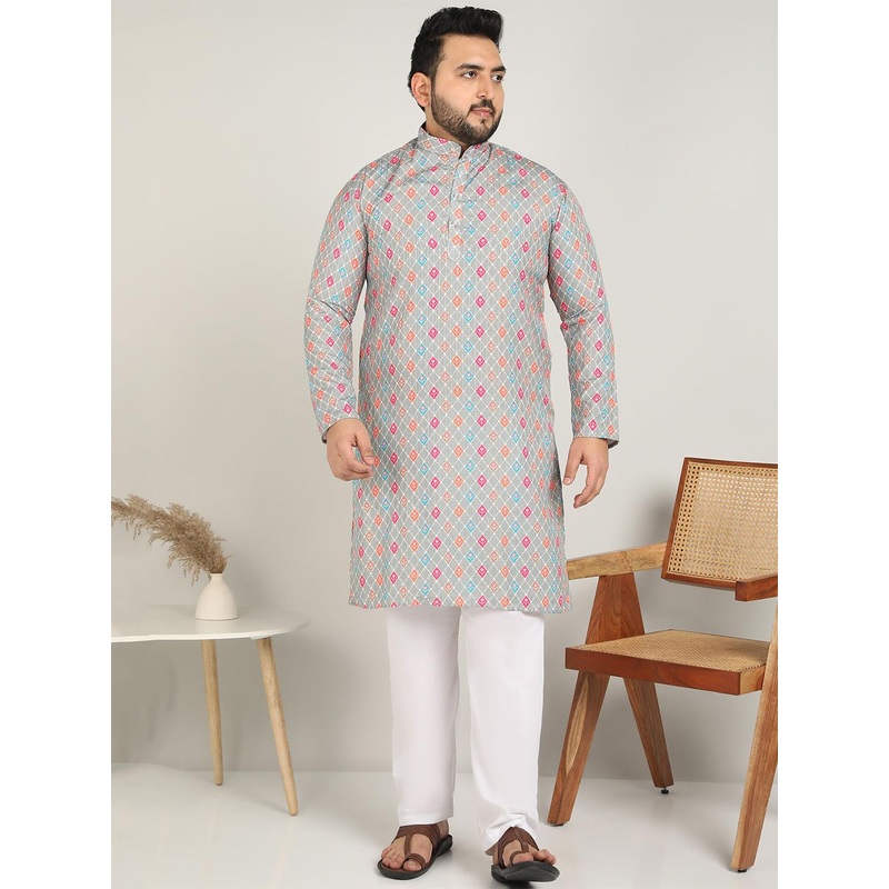 Metronaut Men Printed Plus Size Cotton Kurta