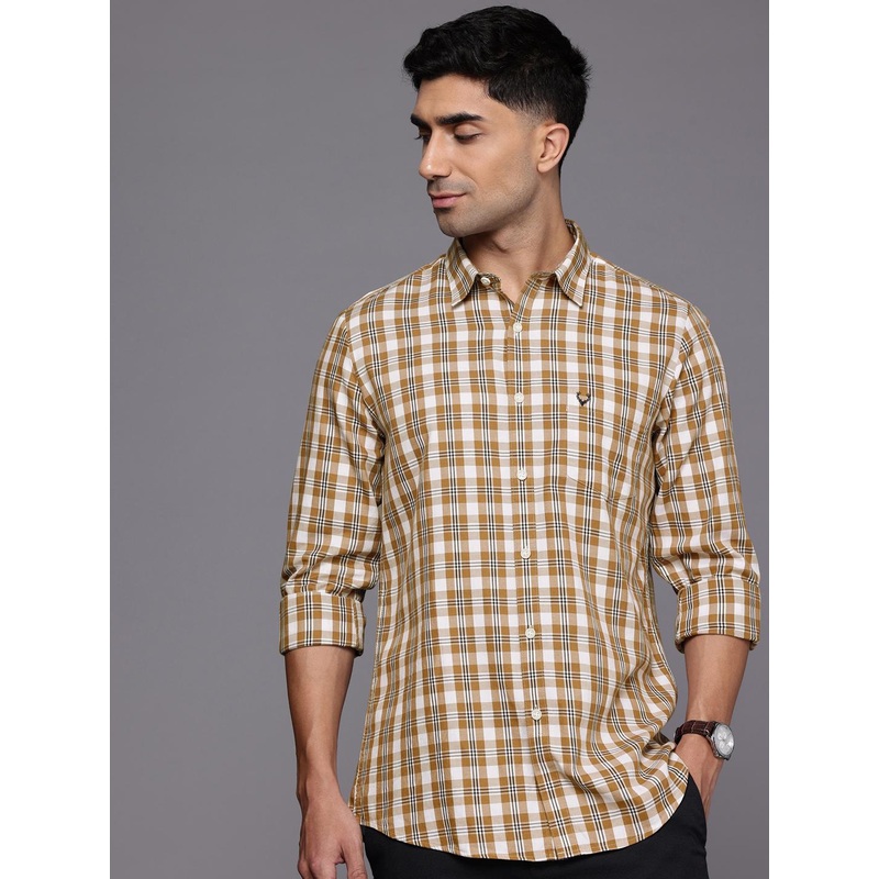 Allen Solly Pure Cotton Comfort Slim Fit Checked Casual Shirt