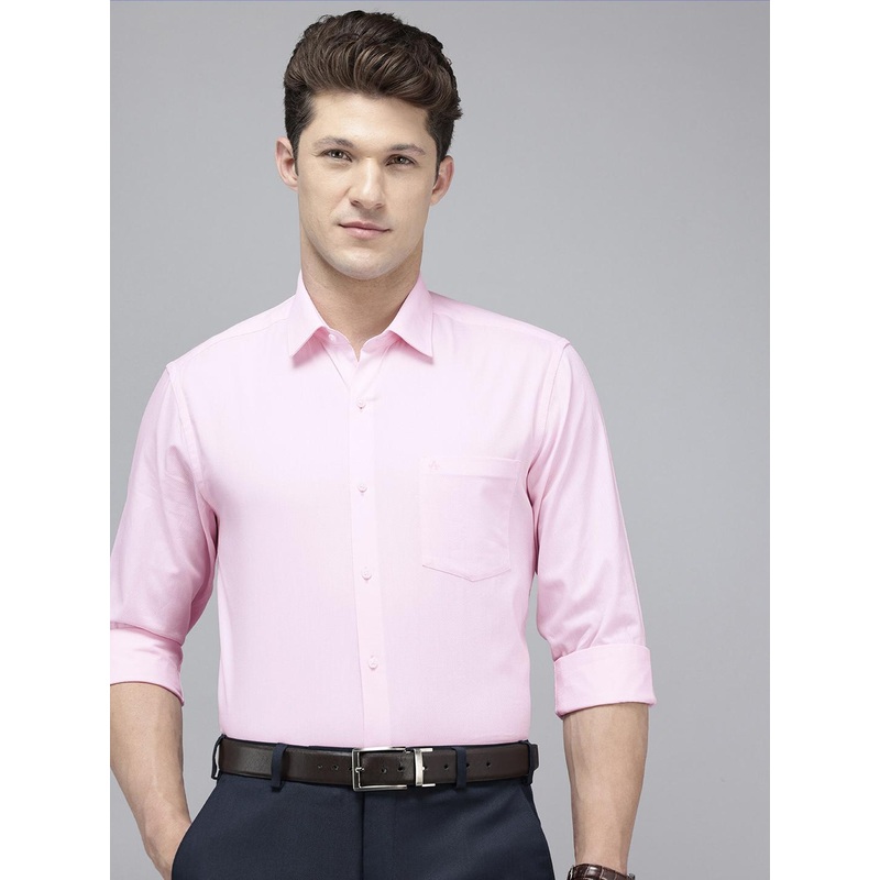 Arrow Manhattan Slim Fit Opaque Self Design Textured Pure Cotton Formal Shirt