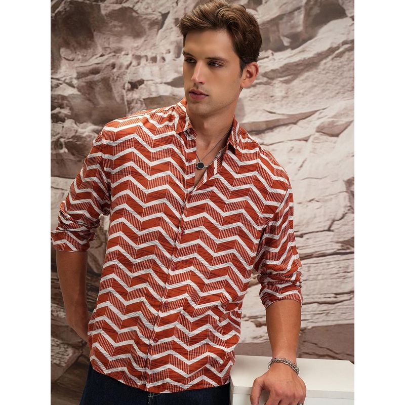 Highlander Men Printed Dropshoulder Oversized Shirt