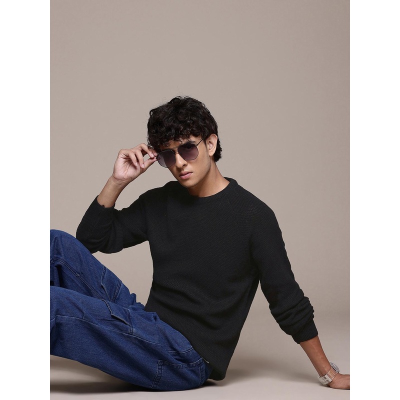 The Roadster Lifestyle Co. Round Neck Acrylic Pullover