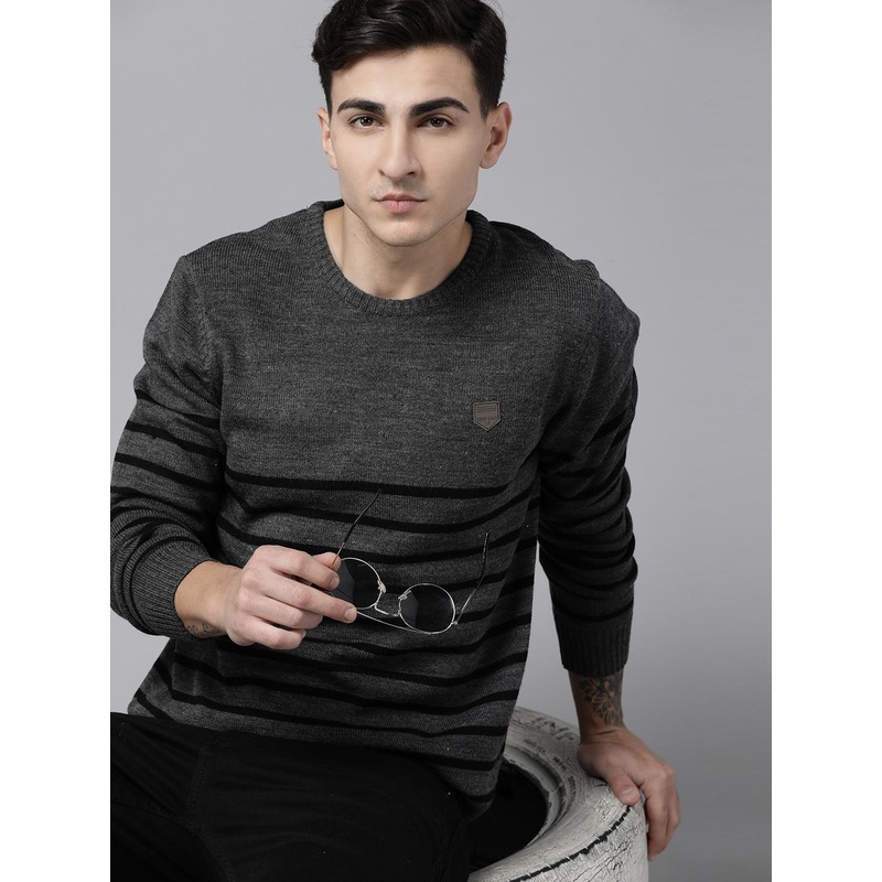 The Roadster Lifestyle Co. Striped Acrylic Pullover