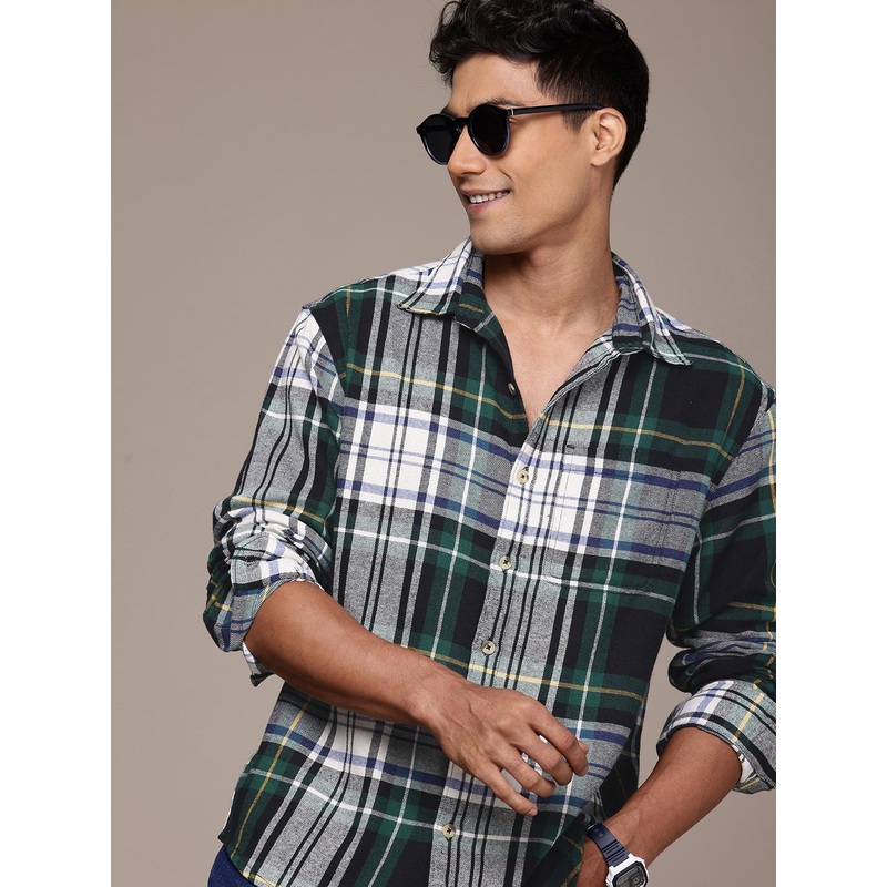 WROGN Comfort Fit Checked Pure Cotton Casual Shirt