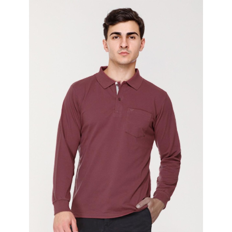 ARRAY Polo Collar Long Sleeves Cotton T-shirt