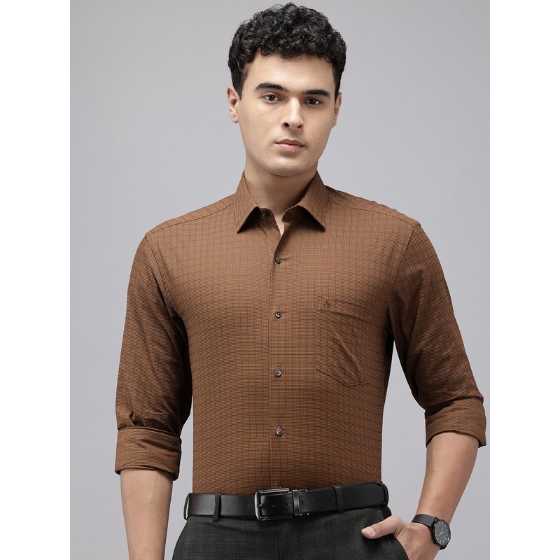 Arrow Pure Cotton Manhattan Slim Fit Checked Formal Shirt