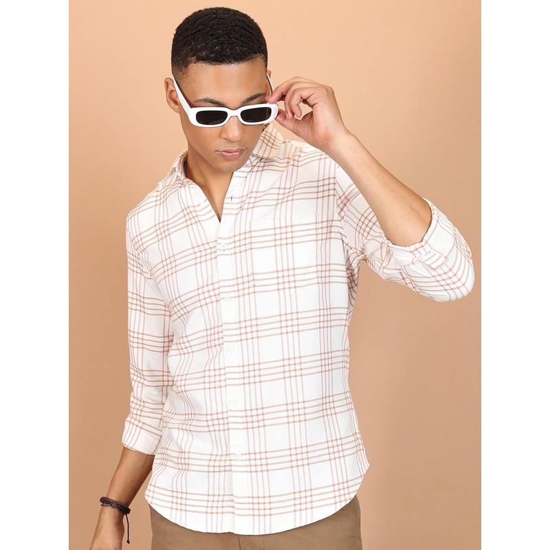 HIGHLANDER Slim Fit Tartan Checked Casual Shirt