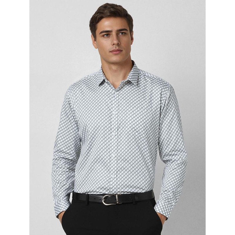 Van Heusen  Men Spread Collar Geometric Printed Cotton Formal Shirt