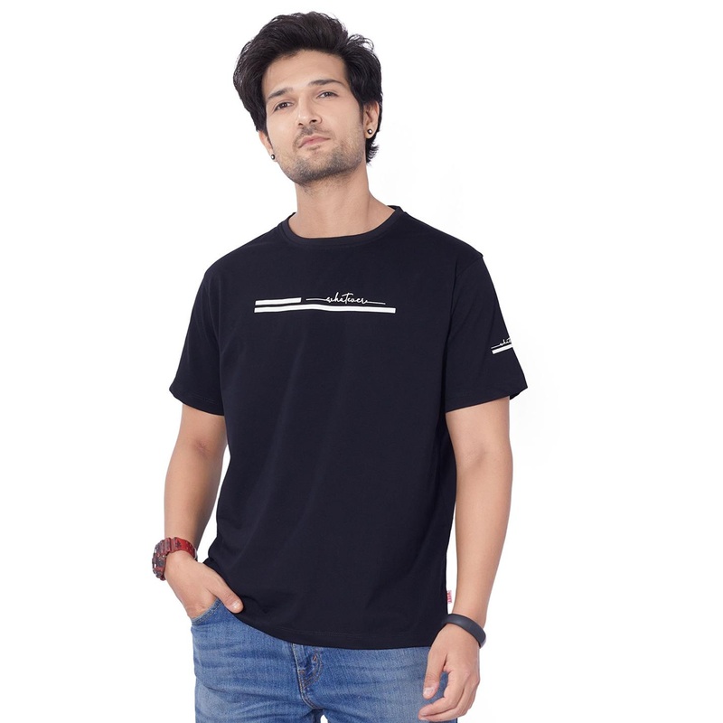 WEET Men Graphic Printed Round Neck Cotton T-shirt