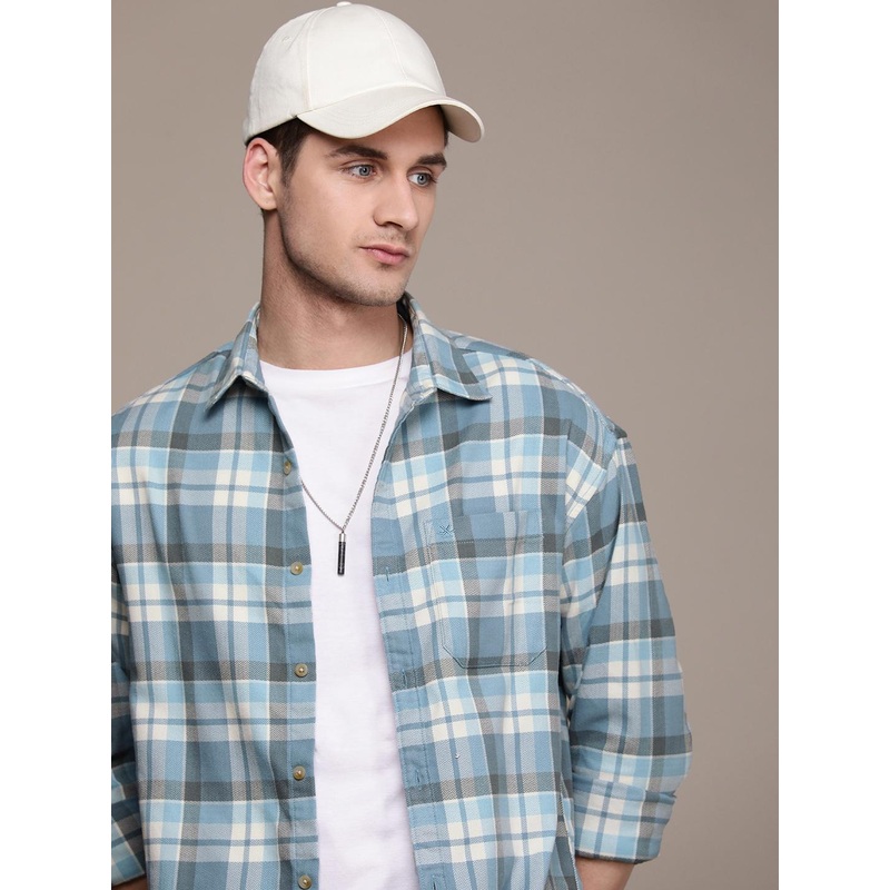 WROGN Checked Oversized Casual Shirt